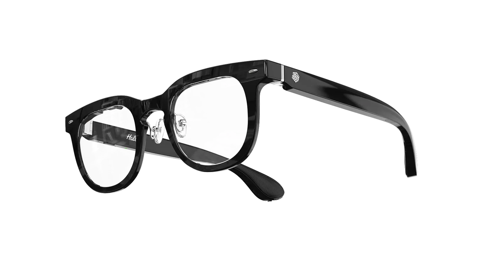 Halliday smart glasses with the DigiWindow corner display. Press image courtesy Halliday.